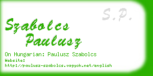 szabolcs paulusz business card